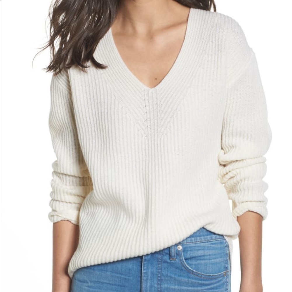 Madewell Woodside Sweater - Gray/Ivory